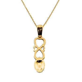 9ct Gold 18 inch Lovespoon Pendant with Chain